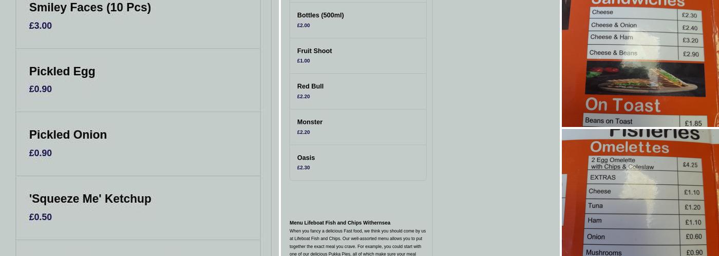 Lifeboat Fish & Chips Menu