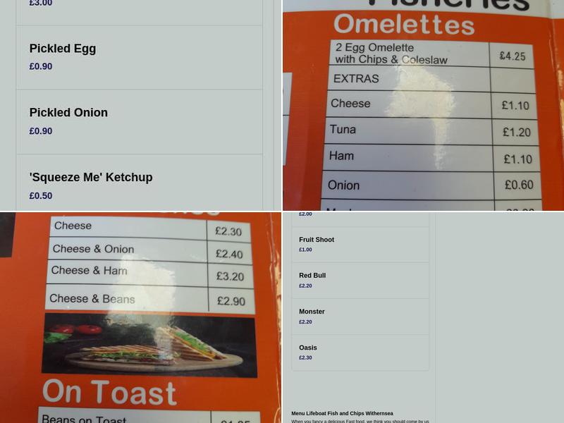Lifeboat Fish & Chips Menu