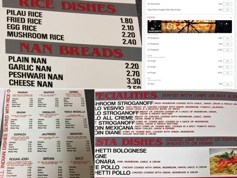 Prima Takeaway Menu
