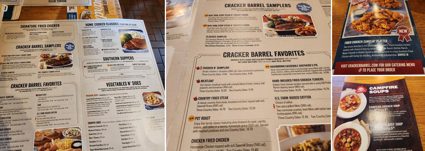 Cracker Barrel Old Country Store Menu