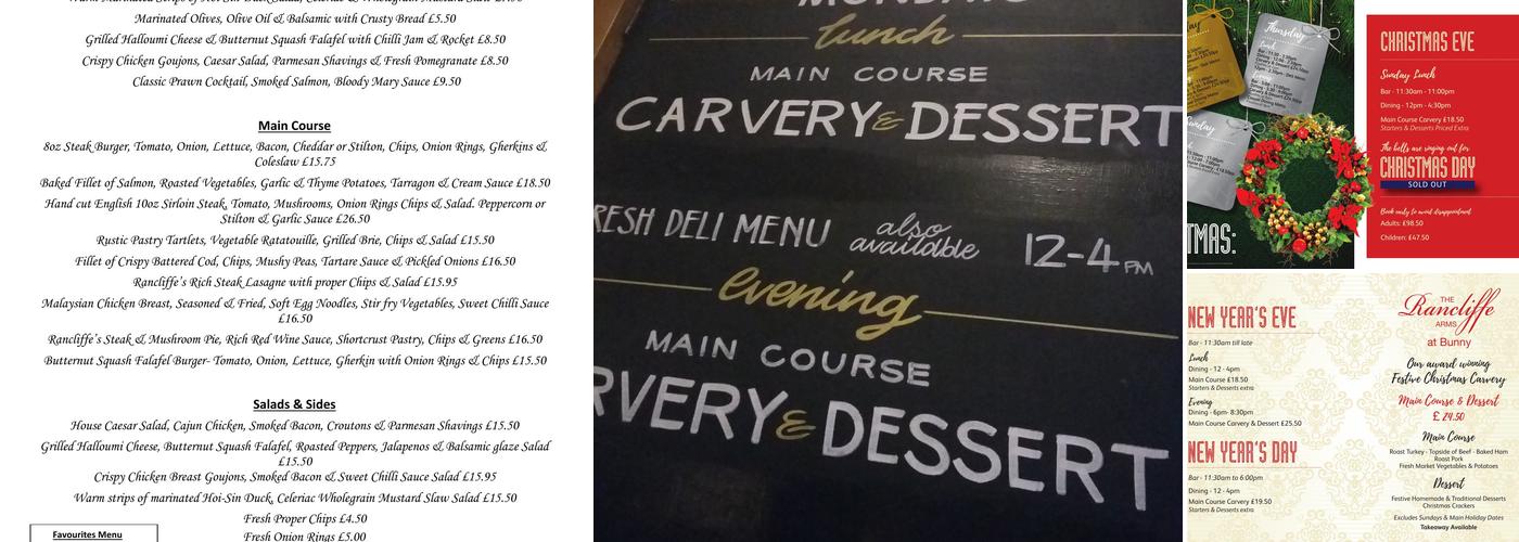 The Rancliffe Arms Menu
