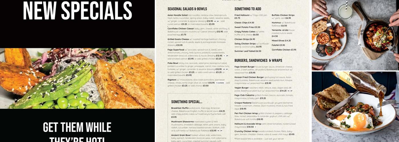 Fego Restaurant Cobham Menu