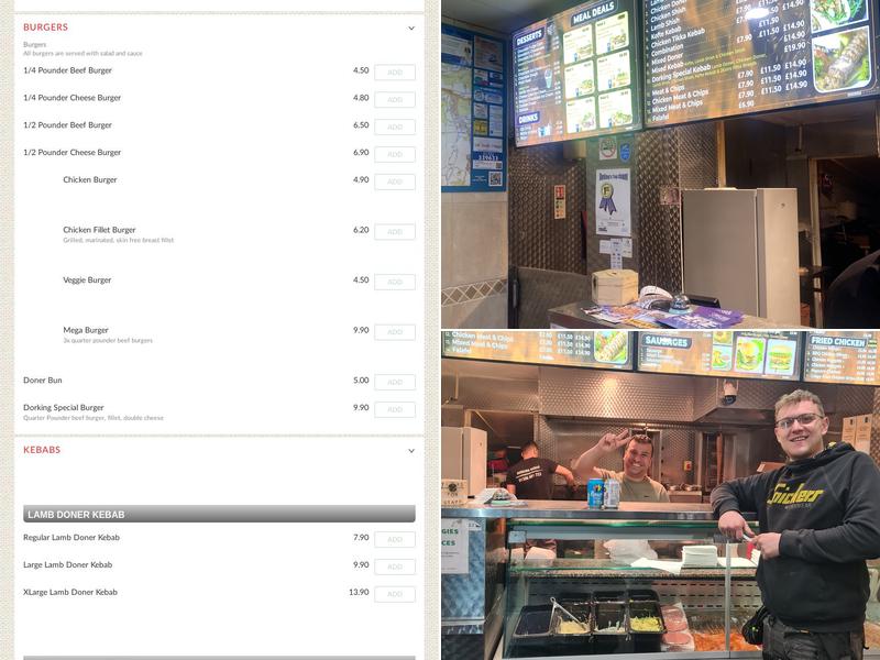 Dorking Kebab Menu