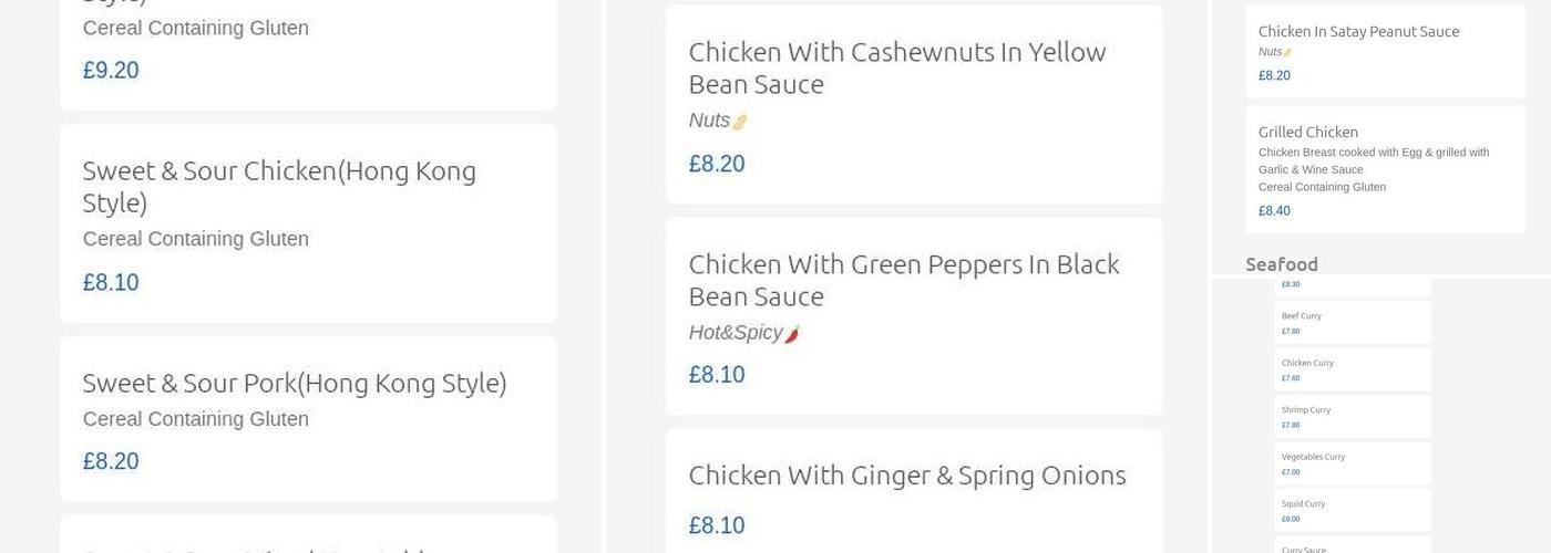 Chinese Express Menu