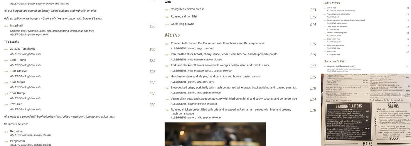 Turpins Bar & Grill Menu