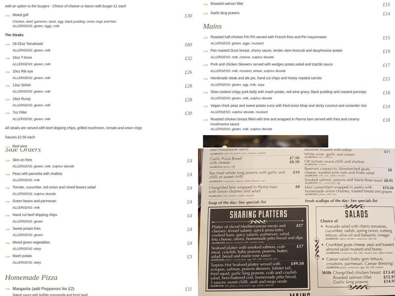 Turpins Bar & Grill Menu