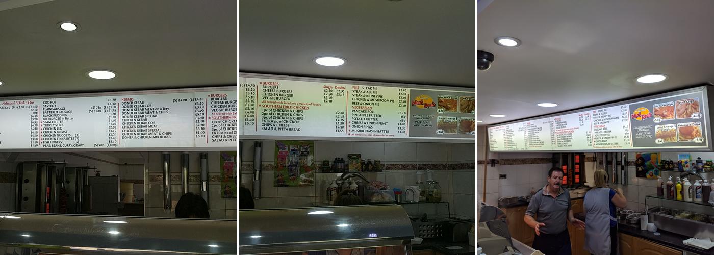 Admiral Fish Bar Menu