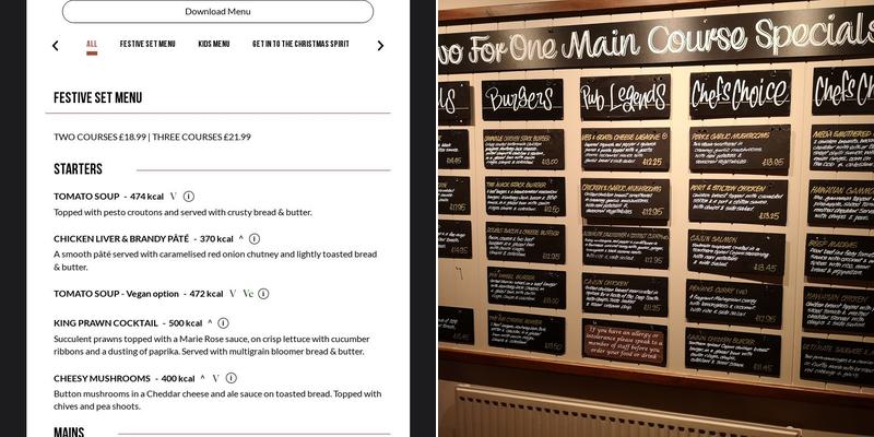 Wolferstan Arms Menu