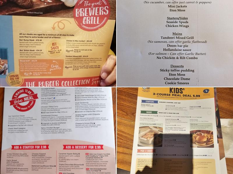 Preston Farm Brewers Fayre Menu