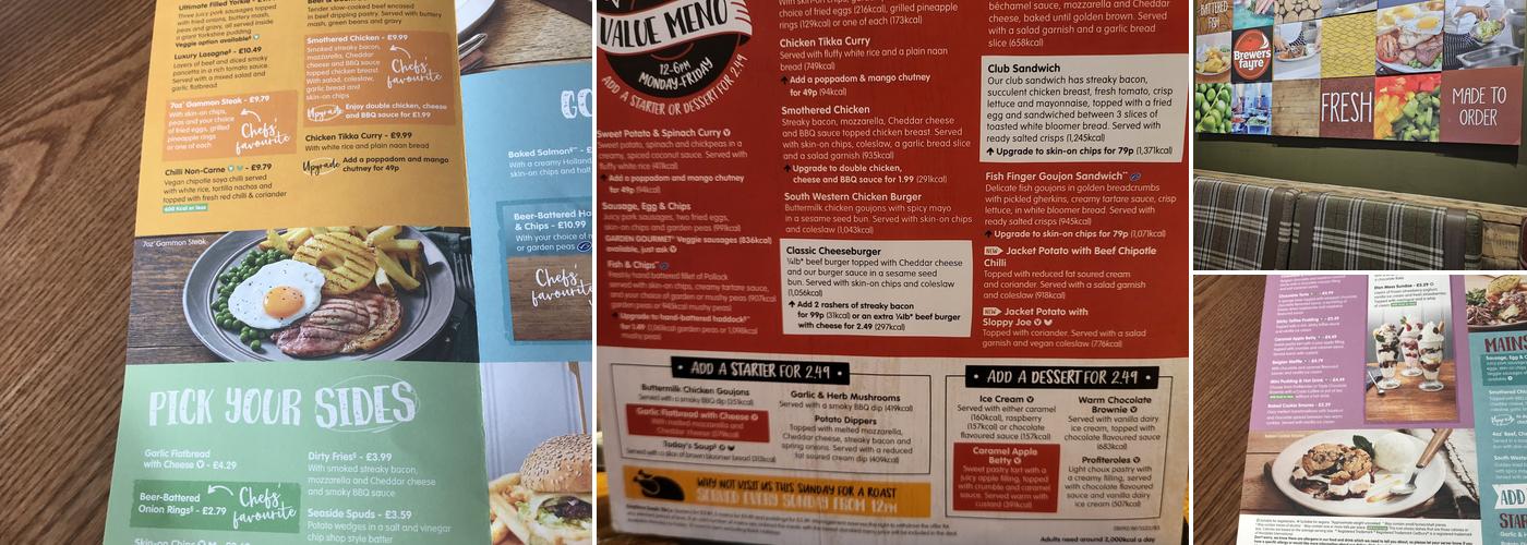 Old West Quay Brewers Fayre Menu