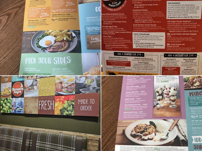 Old West Quay Brewers Fayre Menu