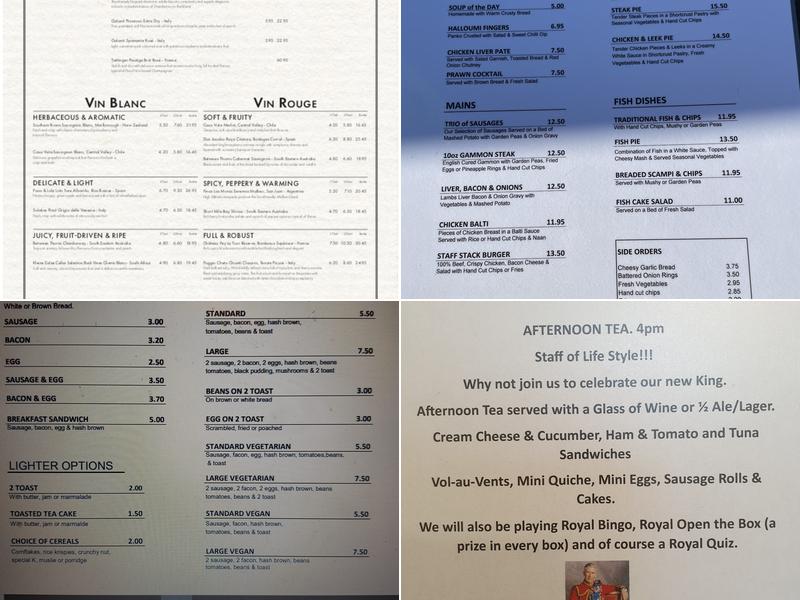 The Staff Of Life Menu