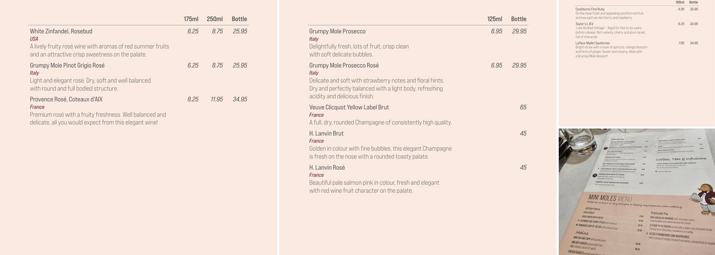 The Royal Oak The Grumpy Mole Oxted Menu