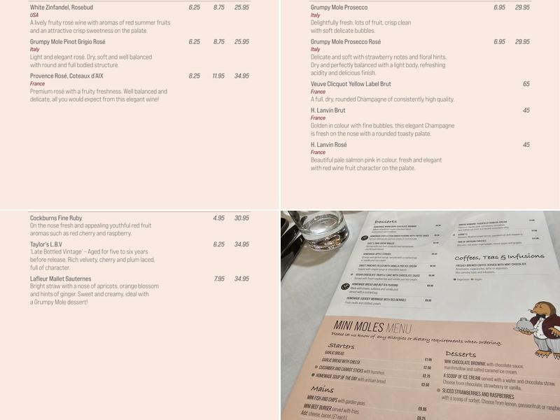 The Royal Oak The Grumpy Mole Oxted Menu