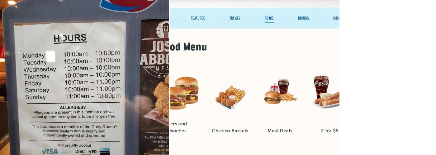 Dairy Queen Menu