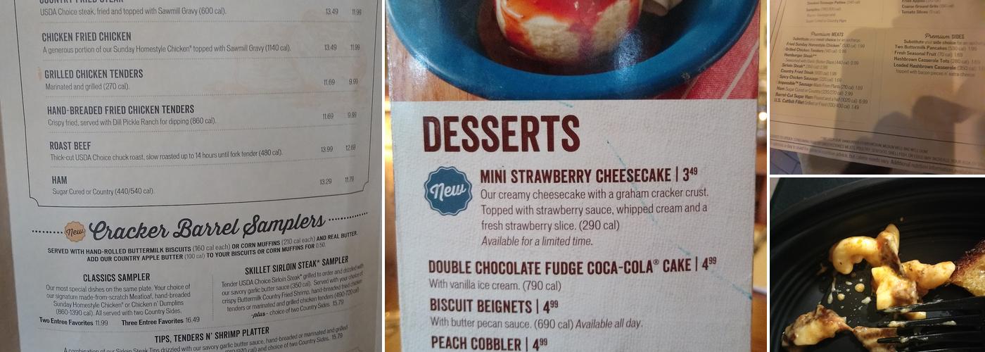 Cracker Barrel Old Country Store Menu