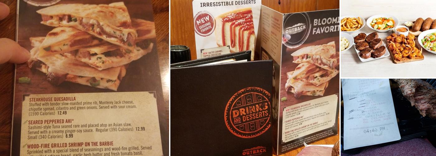 Outback Steakhouse Menu