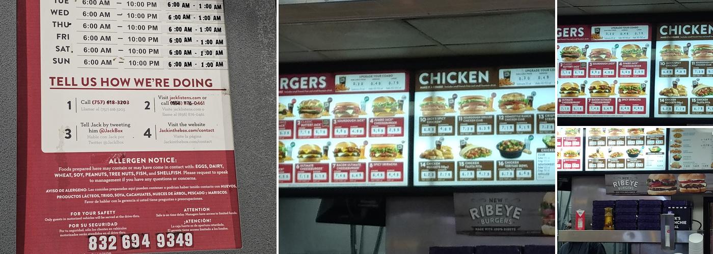 Jack in the Box Menu