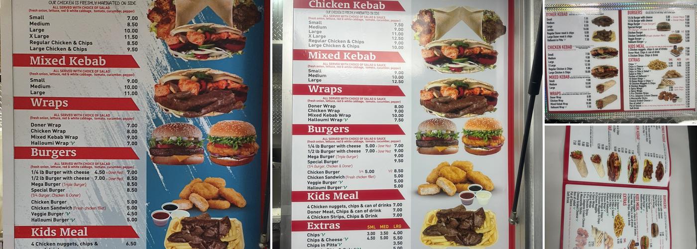 Kebab Van Haslemere Menu