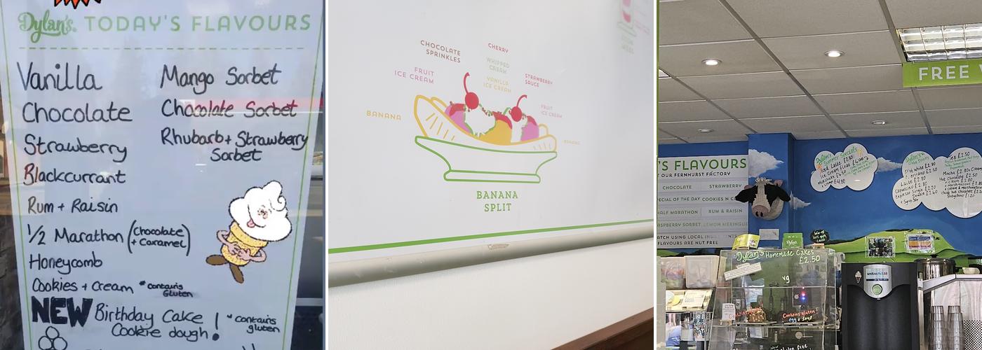 Dylan's Ice Cream Haslemere Menu