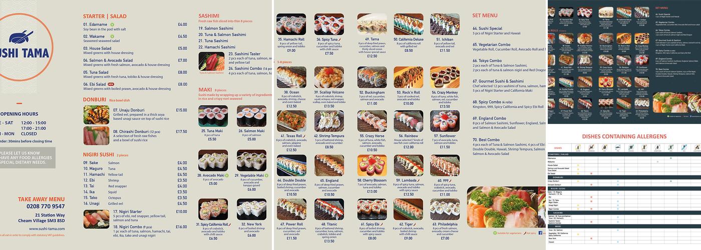 Sushi Tama Menu