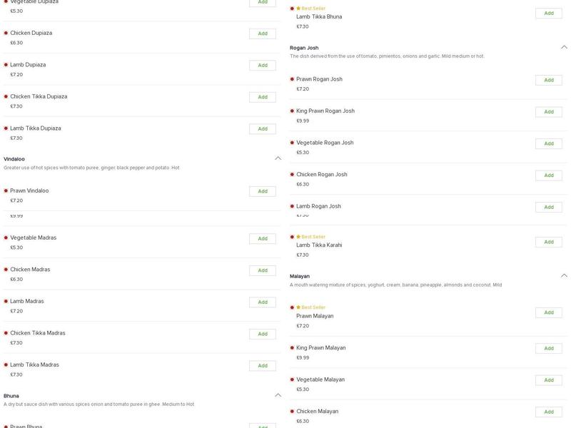 Flames Newcastle Menu