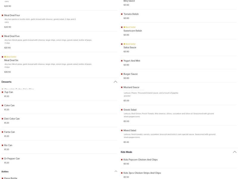 O'YES PIZZA PASTA Menu