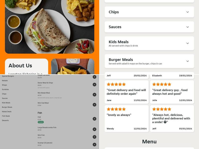 Longton Fisheries Menu