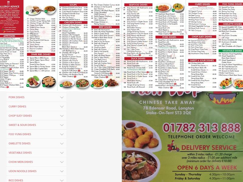NO.1 WOK Chinese Takeaway Menu