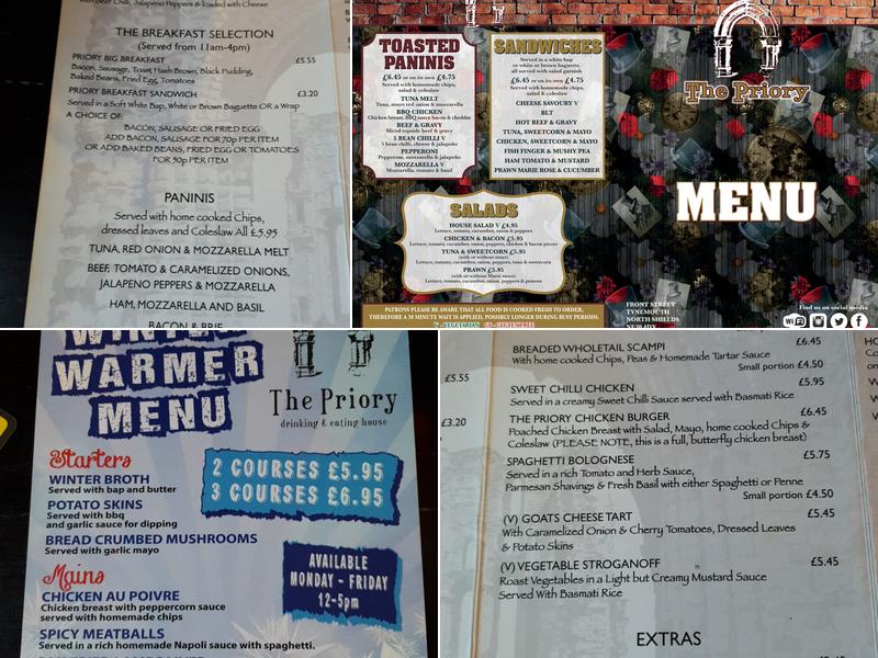 The Priory Menu