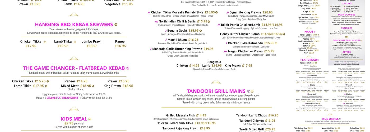 Takdir Indian Kitchen, Grill & Cocktail Bar Menu