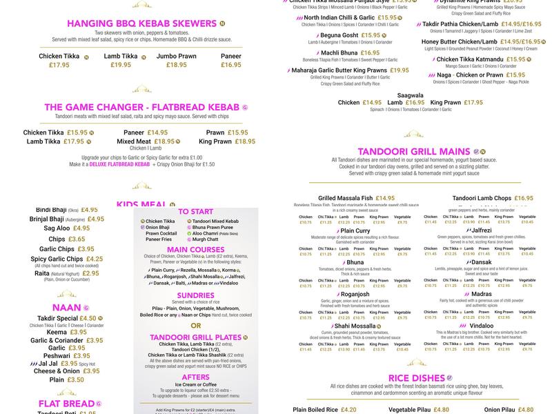 Takdir Indian Kitchen, Grill & Cocktail Bar Menu
