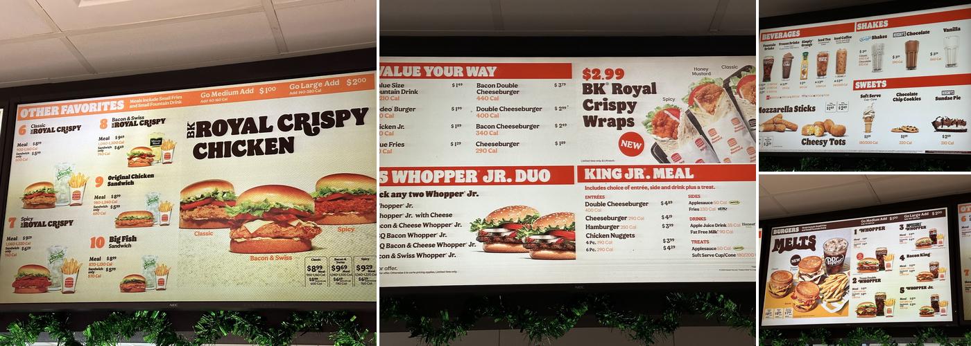 Burger King Menu