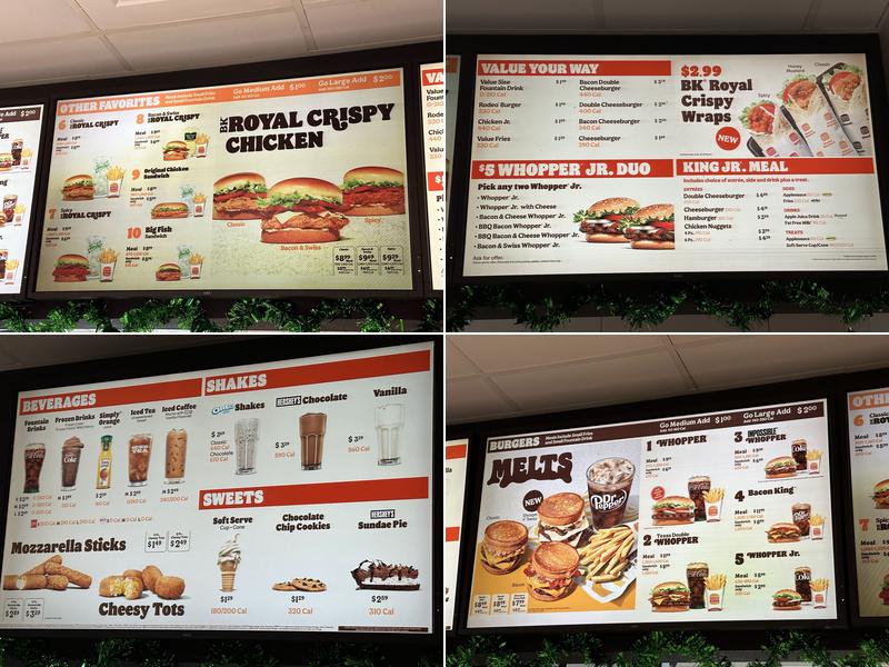 Burger King Menu