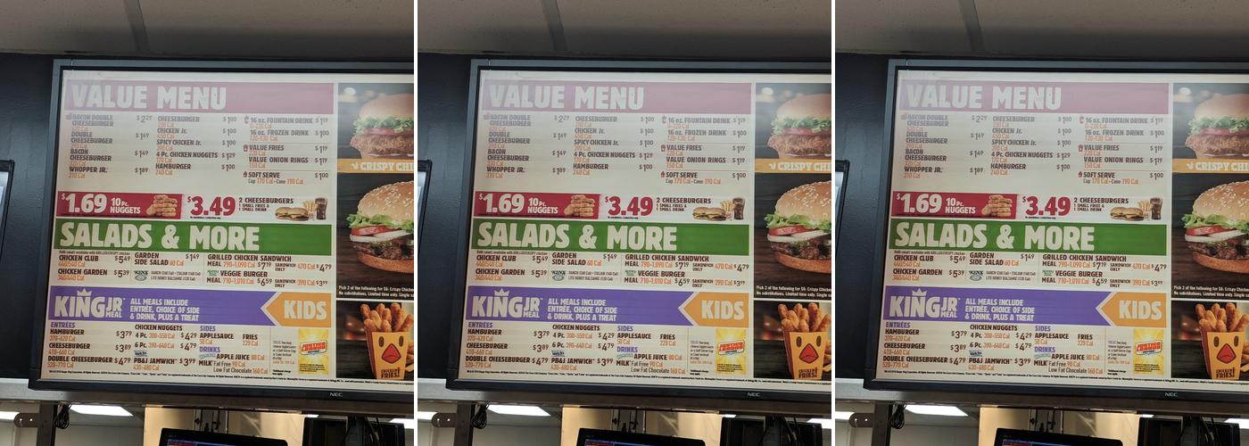 Burger King Menu