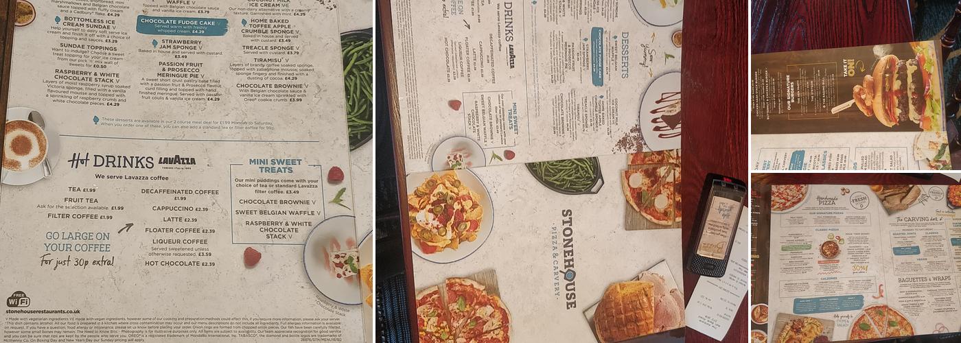 The Ashbank Stonehouse Menu