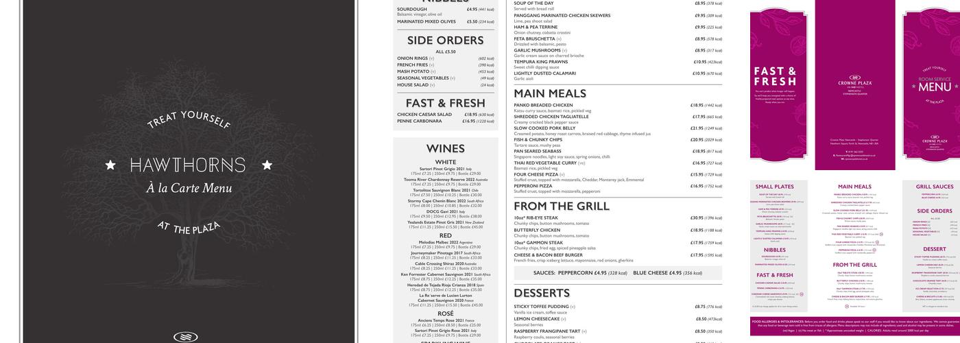 Hawthorns Brasserie Menu