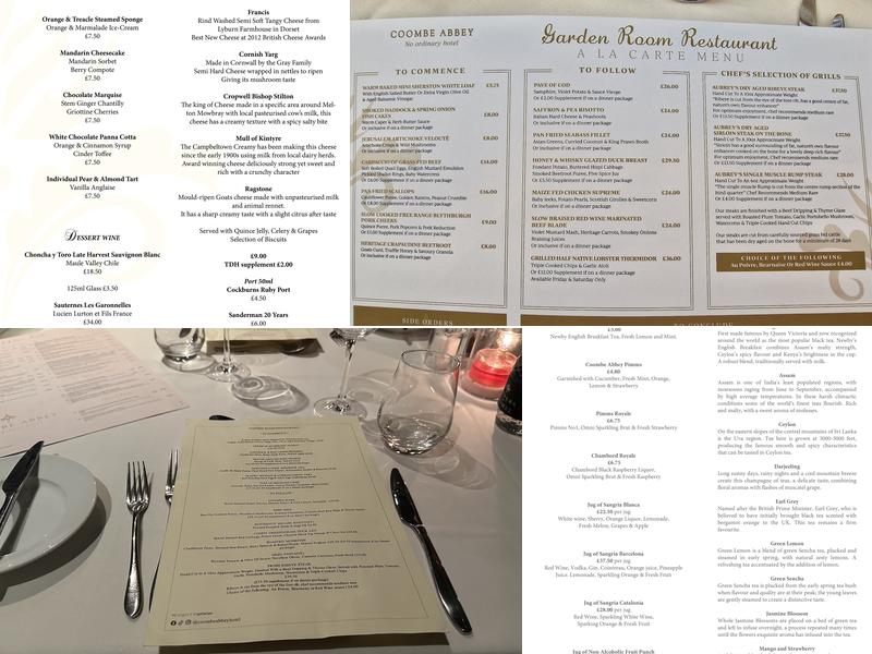 The Garden Restaurant Menu