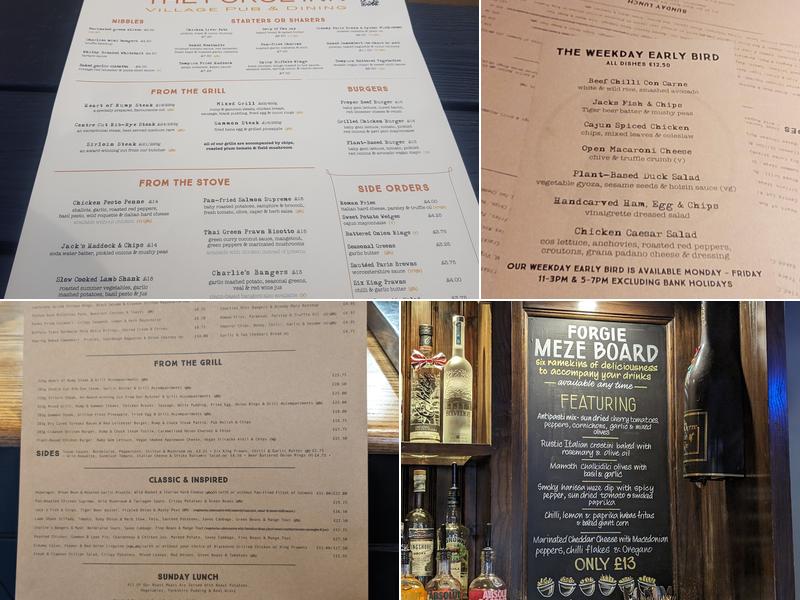 The Forge Inn Menu