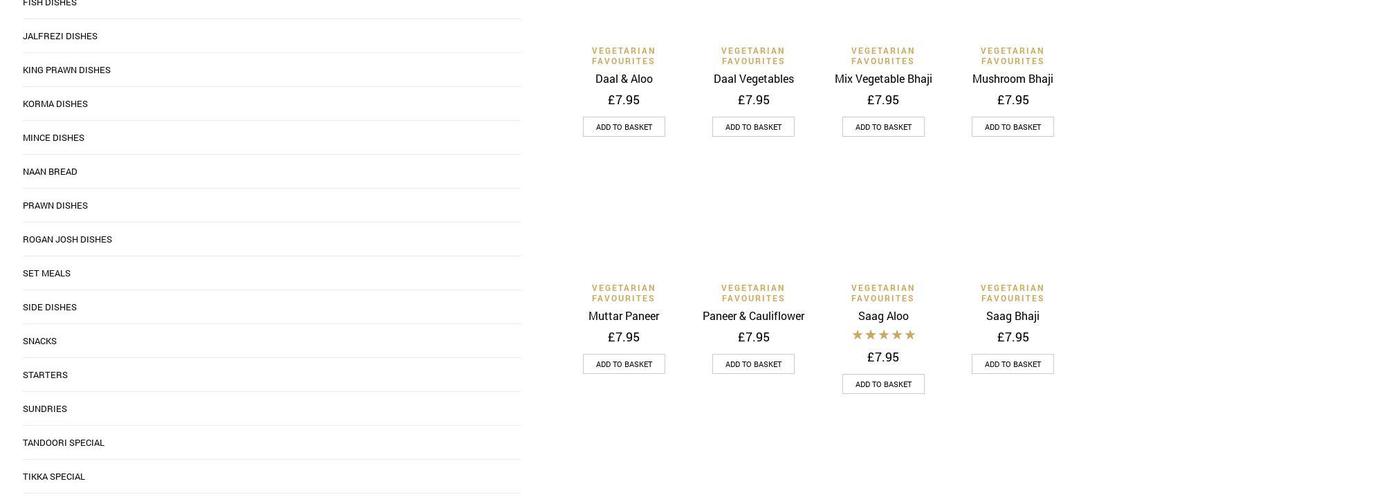 Anika Balti Express Leicester Menu