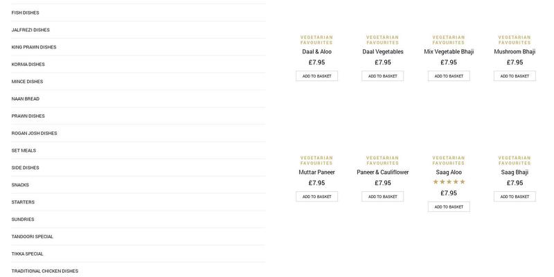 Anika Balti Express Leicester Menu