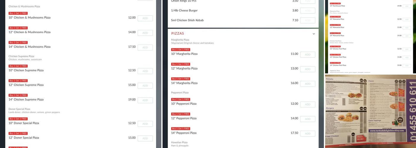 Turkish Delight Menu