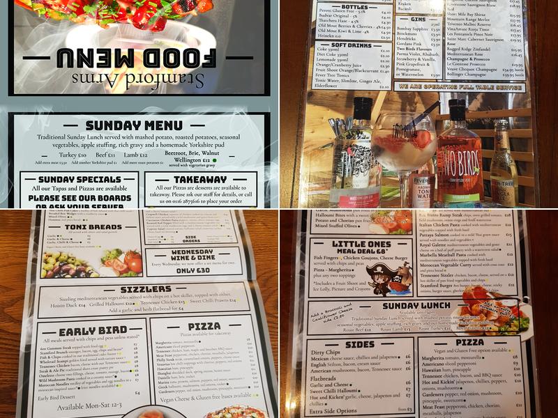 The Stamford Arms Menu
