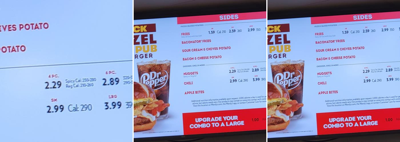 Wendy's Menu