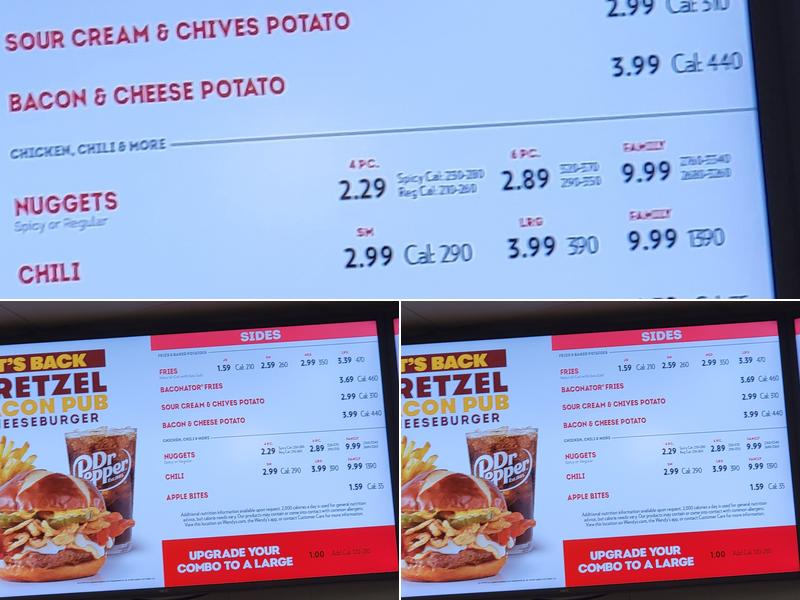 Wendy's Menu