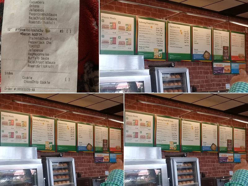 Subway Menu