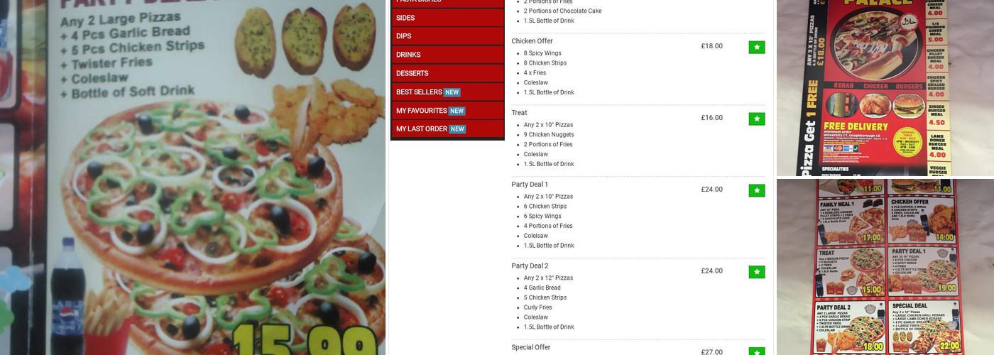 Pizza Palace (Loughborough) Menu
