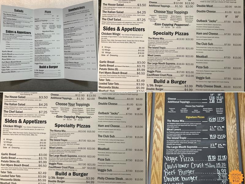 The Outback Store Philomena's Pizzeria Menu