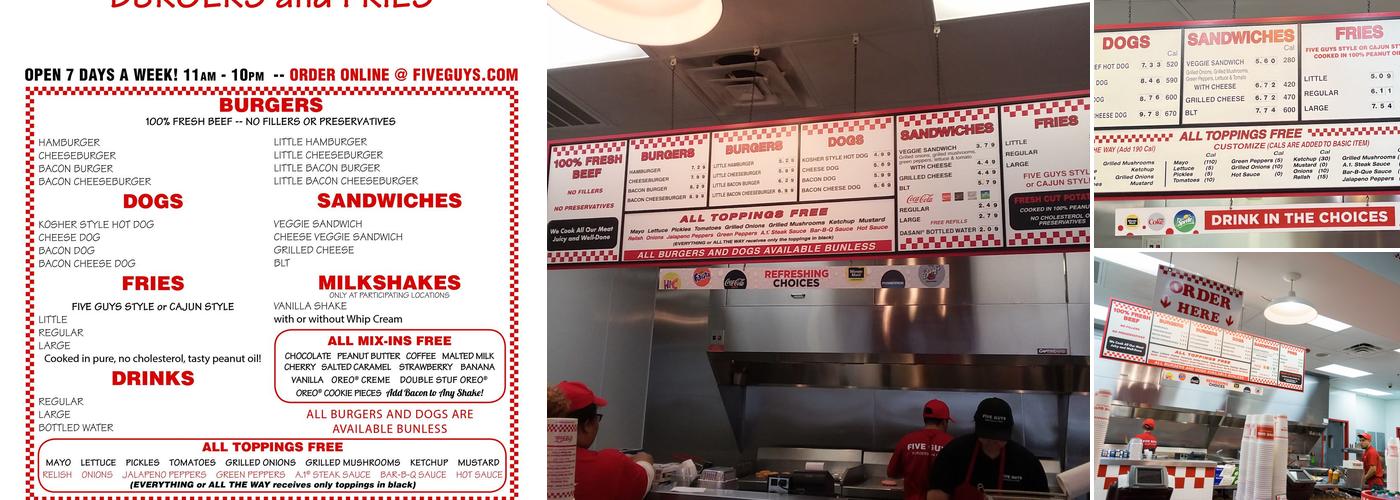 Five Guys Menu