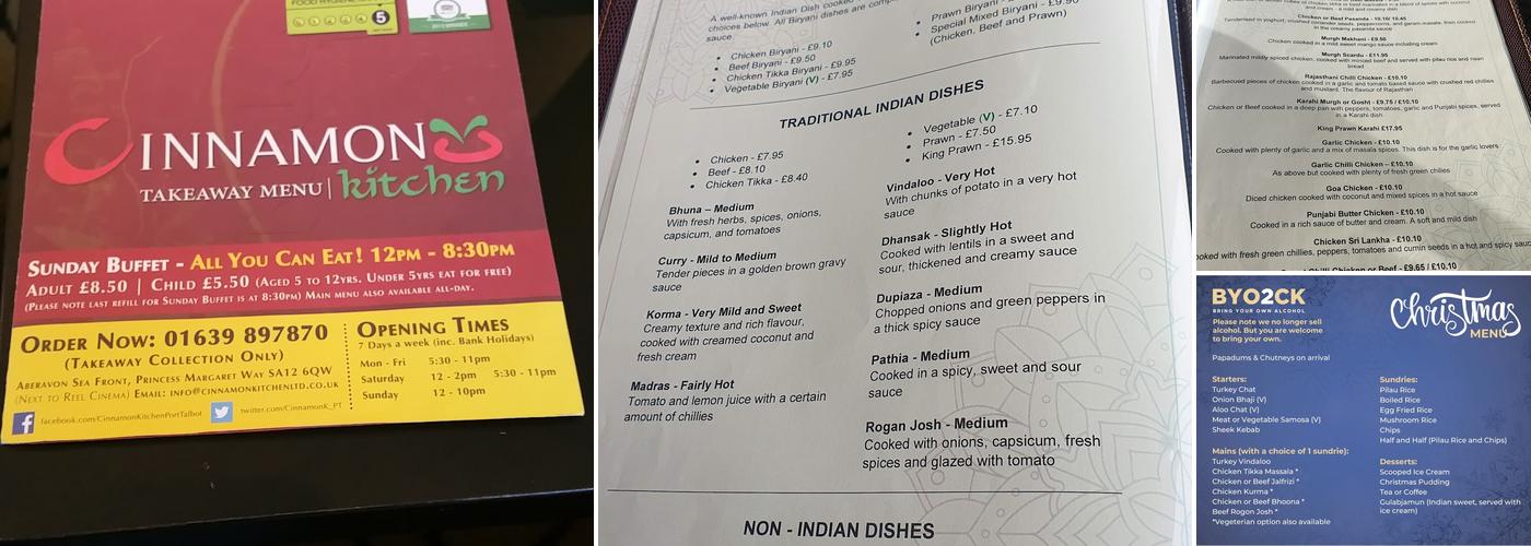 Cinnamon Kitchen Menu